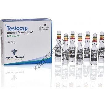 TestoCyp (Тестостерон ципионат) Alpha Pharma 10 ампул по 1мл (1амп 250 мг) - Акколь